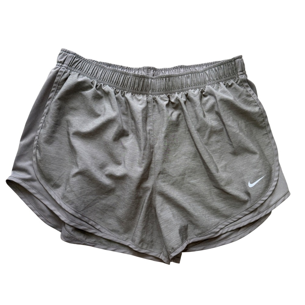Nike Dri-FIT Running Shorts Womens XL Gray Heathered Mesh Trim Athletic